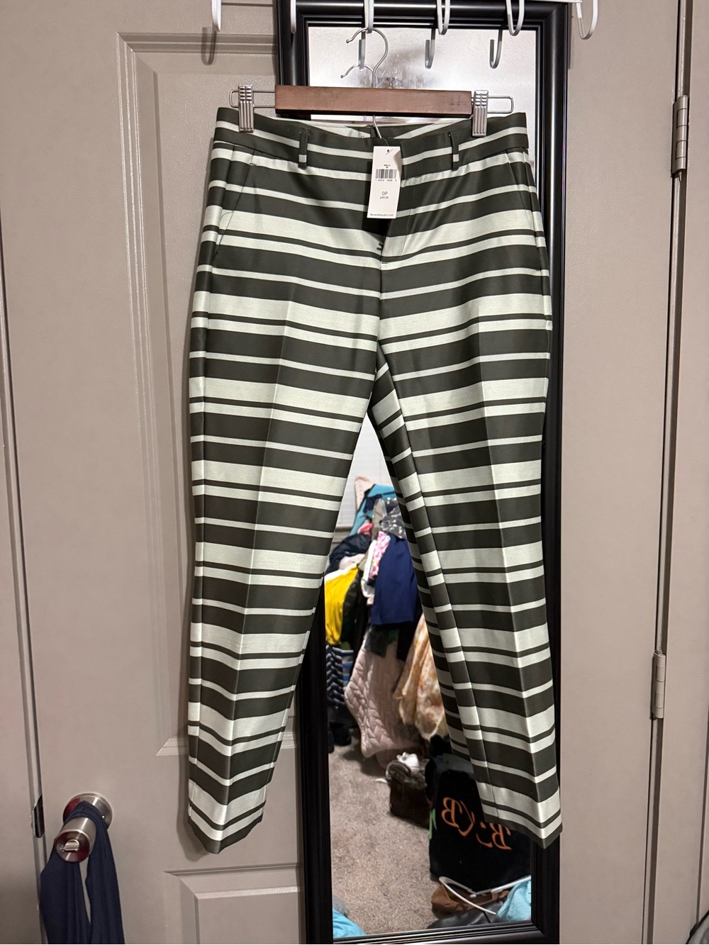 Striped Olive Dress Pants